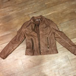 Tan leather jacket
